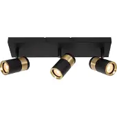 Lucide Lampe de plafond Gorik 3 noir clair avec or