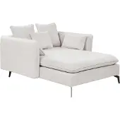 Beliani Chaise Longue En Tissu Beige Clair Charmes