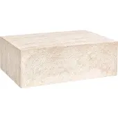 Beliani Table basse effet travertin beige, MDF plaqué, finition aspect pierre, forme rectangulaire, style moderne, salon