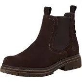 Tamaris . Bottines Chelsea pour femmes, couleur marron, en cuir et textile. Taille : 36