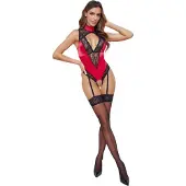 Cottelli - body en dentelle à tour de cou - rouge - M