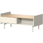 Vicco Table basse Velina Crème 100x50cm avec 2 tiroirs, Model 56428