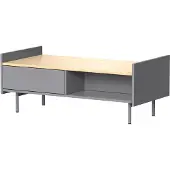 Vicco Table basse Velina Gris 100x50cm avec 2 tiroirs, Model 56422