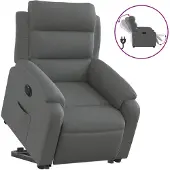 vidaXL Fauteuil relax avec releveur électrique Tissu gris foncé