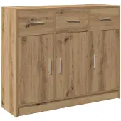 vidaXL Sideboard Chêne Artisan 91x28x75 cm Bois composite