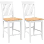 vidaXL Tabouret de bar 2 pcs. Blanc Bois massif Hévéa