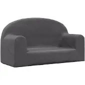 vidaXL Canapé pour enfants 2 places anthracite Peluche douce