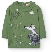 Boboli Knitwear Long Sleeve Dress Vert 18 Months Fille