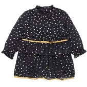 Boboli Chiffon Hearts Long Sleeve Short Dress Noir 9 Months Fille