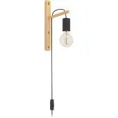 Eglo POCKLEY Applique/plafonnier Lampe éclairage - L4,5 x H29,5 x AL16 cm - marron, noir - IP20