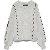 Vero Moda Pull-over 'VMIlina' gris chiné