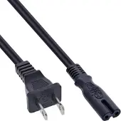 InLine 16650Y Câble d'alimentation, prise secteur USA sur Euro 8 C7 prise, 0,5m