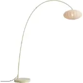 QAZQA Lampadaire arc Japandi beige avec abat-jour - Bida