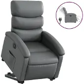 vidaXL Fauteuil relax releveur électrique gris similicuir