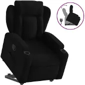 vidaXL Fauteuil relax avec releveur Noir Tissu