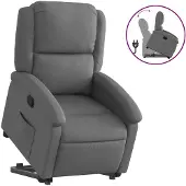 vidaXL Fauteuil relax releveur gris foncé Tissu