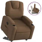 vidaXL Fauteuil inclinable Marron Tissu