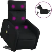 vidaXL Fauteuil de massage avec releveur électrique noir similicuir