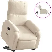 vidaXL Fauteuil relax releveur électrique Beige Tissu microfibre