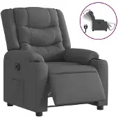 vidaXL Fauteuil relax électrique gris foncé Tissu