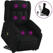 vidaXL Fauteuil de massage avec releveur Noir similicuir