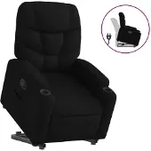vidaXL Fauteuil relax avec releveur Noir Tissu