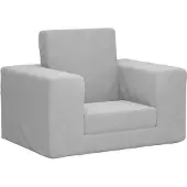 vidaXL Canapé-lit pour enfants Gris clair Peluche douce