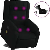 vidaXL Fauteuil de massage électrique avec releveur Noir Tissu