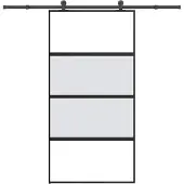 vidaXL Porte coulissante avec ferrure 102,5x205 cm Verre trempé & aluminium