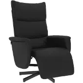 vidaXL Fauteuil relax avec repose-pieds Noir Similicuir