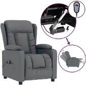 vidaXL Fauteuil relax électrique gris similicuir