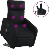vidaXL Fauteuil de massage avec releveur Noir similicuir