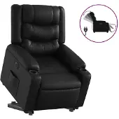 vidaXL Fauteuil relax releveur électrique noir similicuir