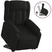 vidaXL Fauteuil relax avec releveur Noir Tissu