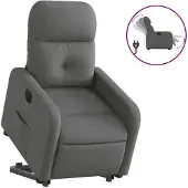 vidaXL Fauteuil relax avec releveur électrique Tissu gris foncé