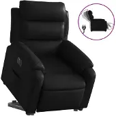 vidaXL Fauteuil relax releveur électrique noir similicuir