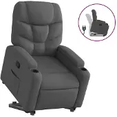vidaXL Fauteuil relax releveur gris foncé Tissu