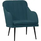 vidaXL Fauteuil Bleu 63x76x80 cm Velours