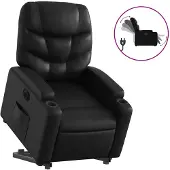 vidaXL Fauteuil relax releveur électrique noir similicuir