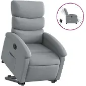 vidaXL Fauteuil relax avec releveur électrique Gris clair Tissu