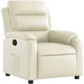 vidaXL Fauteuil relax Crème Similicuir
