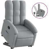 vidaXL Fauteuil relax releveur gris clair Tissu