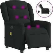 vidaXL Fauteuil de massage électrique noir tissu