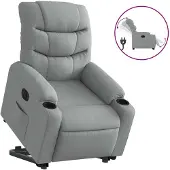 vidaXL Fauteuil relax avec releveur électrique Gris clair Tissu