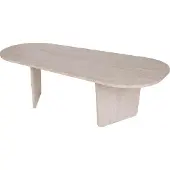 Skye Decor , Ovalis - Travertine, table basse, travertin, plateau 100 % mélamine, 130 x 65 x 40 cm