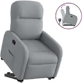 vidaXL Fauteuil relax releveur gris clair Tissu