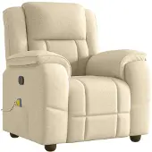 vidaXL Fauteuil de massage Crème Tissu