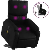 vidaXL Fauteuil de massage avec releveur Noir similicuir