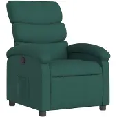 vidaXL Fauteuil relax, tissu, vert foncé