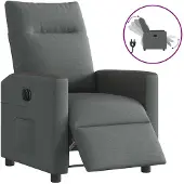 vidaXL Fauteuil relax électrique gris foncé Tissu